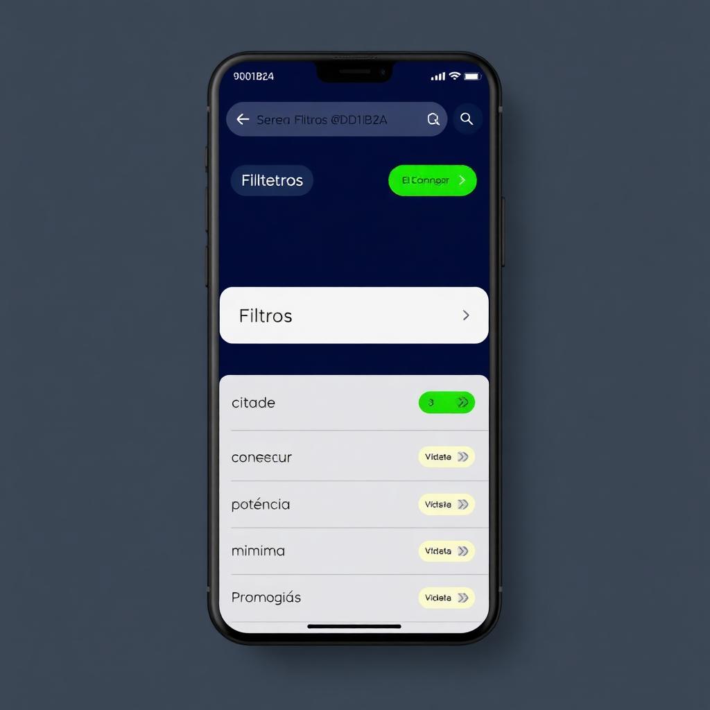 Exemplo de tela: Filtros em painel lateral